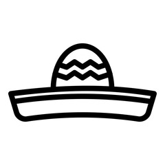 mexican hat line icon