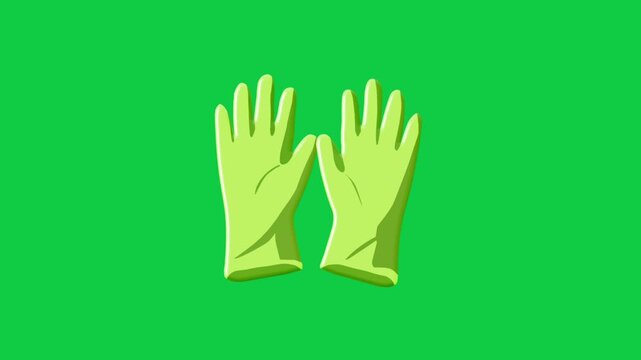 2D Animated Rubber Gloves for Cleaning Protection
