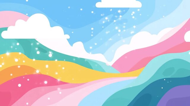 abstract colorful wavy dreamscape landscape