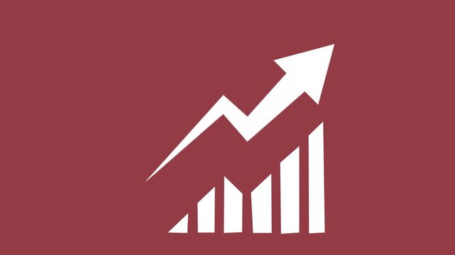 Zigzag Arrow Indicating Decline Animation. A zigzag arrow pointing downward