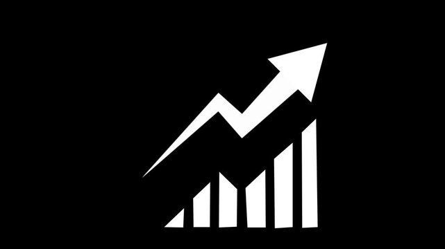 Zigzag Arrow Indicating Decline Animation. A zigzag arrow pointing downward