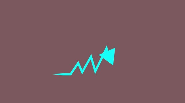 Zigzag Arrow Indicating Decline Animation. A zigzag arrow pointing downward
