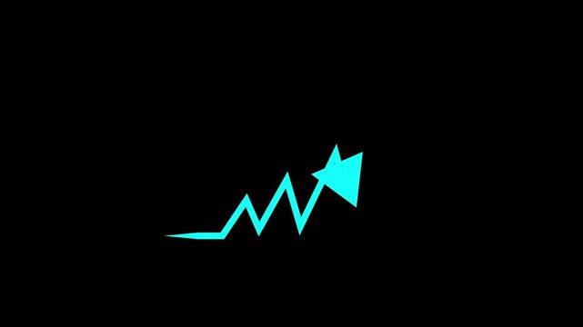 Zigzag Arrow Indicating Decline Animation. A zigzag arrow pointing downward