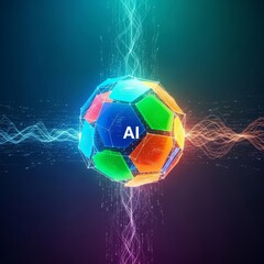 Fototapeta premium Advanced AI platform analyzing environmental data and predictive models for resilient climate adaptation strategies and future sustainability
