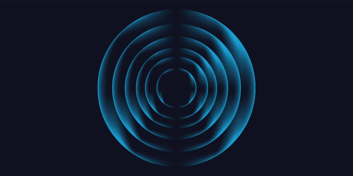 PrintSound wave. Signal concentric circle. Round light effect. Wifi range. Radio station signal. Water ripple with circle waves. A place or a painful point. Radar screen. Vector effect.