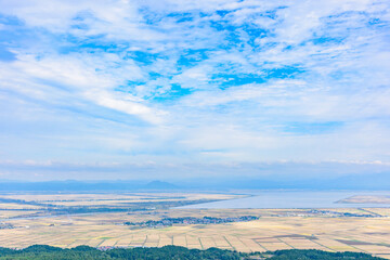 秋田県男鹿の寒風山からの展望
