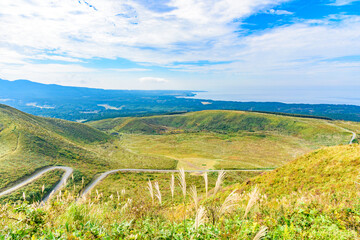 秋田県男鹿の寒風山からの展望
