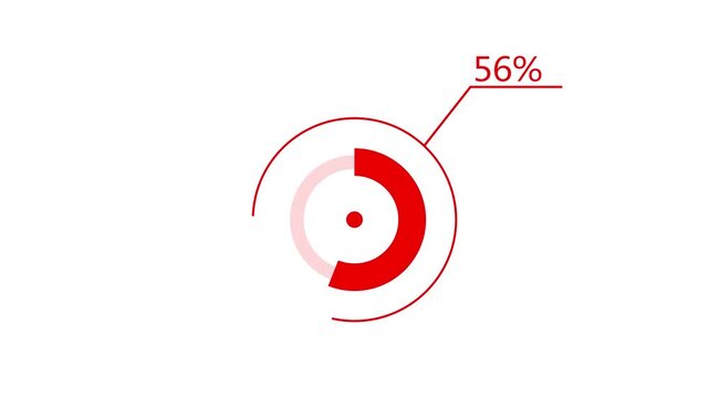 A dynamic circle loading animation, and on a white background is loading from 1 to 56 .