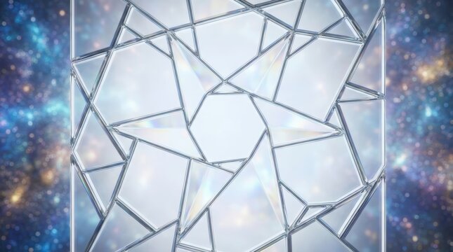 Geometric Crystal Pattern with Galactic Space Background