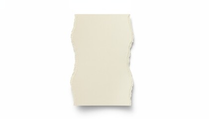 A minimalist paper overlay with soft shadow on a clean surface viewed from directly above showcasing a torn edge and simple design
