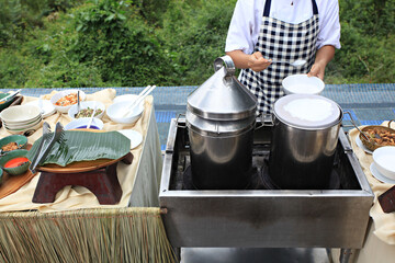 Thai Steamed Pork Dumplings (Kow Griep Pag Mor) in Ubon Ratchathani Province, Thailand © kosin_sukhum