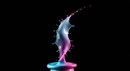 Vibrant liquid splash against black background