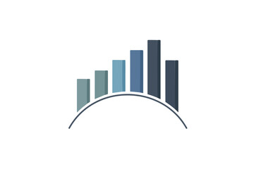Fototapeta premium Radial Bar Chart Composition – Minimal Analytics Vector