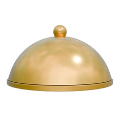 Fototapeta premium a highly detailed, gold-plated, ornate, spherical serving dish with a dome cover, intricate engravings and detailing, glossy and reflective surface, highly realistic and photorealistic 