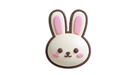 Fototapeta premium Cute 3D Cartoon Bunny Face Sticker