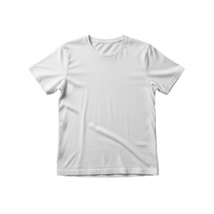 Fototapeta premium Minimalist white t-shirt on plain background isolated on transparent background
