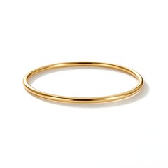 Beautiful Minimalist Thin Solid Gold Stacking Ring Perfectly Displayed On A Bright Crisp White Background