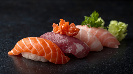 Assorted Nigiri Sushi with Garnish