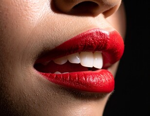 笑っている女性の口元