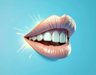 笑っている女性の口元