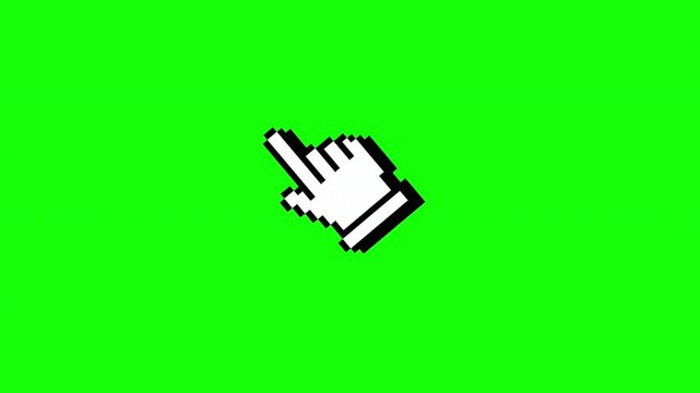 Animated of pixel cursor pointer on green screen