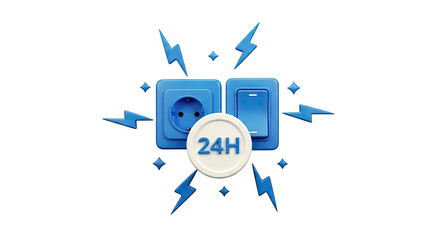 Fototapeta premium 24 Hour Power Supply and Electricity