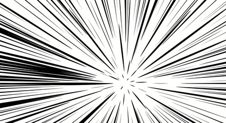 Obraz premium speed lines, comic book, radial burst, black and white background