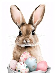 easter bunny with eggs