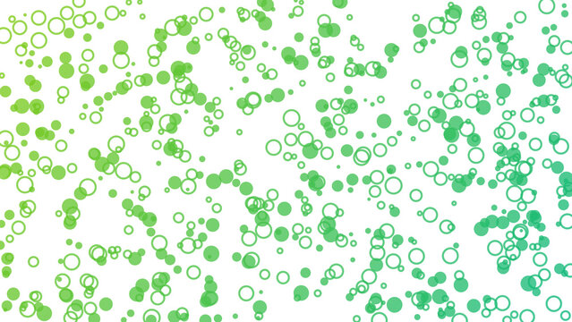 Abstract Green Bubbles on White Background for Design