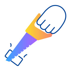 A doodle style icon depicting hand saw