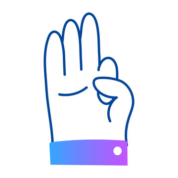 Doodle style icon showing vayu hand gesture