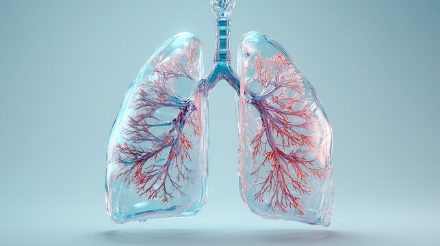 Transparent Human Lungs 3D Medical Illustration