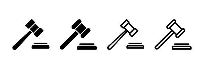 Gavel icon vector illustration. judge gavel sign and symbol. law icon. auction hammer