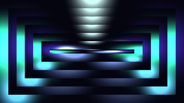 Geometric Abstraction: A captivating abstract composition of concentric rectangles bathed in a gradient of cool blues and greens, creating an illusion of depth and movement.