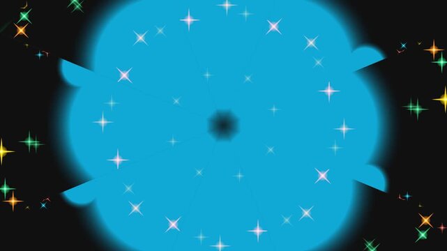 Abstract Starry Sky: A captivating display of a celestial wonder. A mesmerizing blue formation, peppered with twinkling stars. The celestial formation radiates a radiant aura.