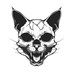 Fototapeta premium Cat illustrated stencil drawing.