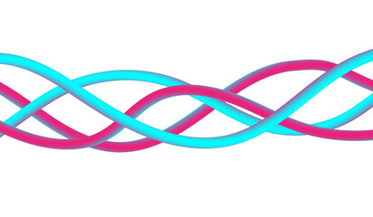  pink and blue gradient abstract  intertwined lines isolated on transparent background.