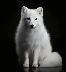 white fox isolated on black