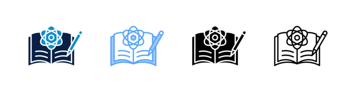 Scientific Literature Multiple Style Icon Set Collection 
