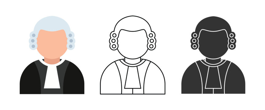 judge wearing a traditional wig icon
