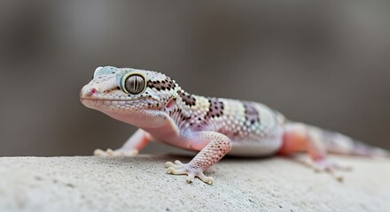 Obraz premium African house gecko on natural wall surface