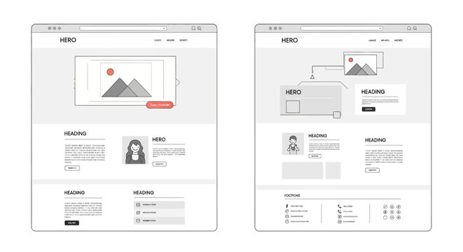 Website wireframes clean digital layouts for ux ui and website design projects