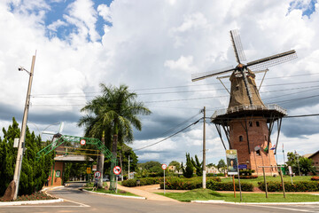 Dutch windmill replica in Holambra, Sao Paulo state. Holambra is the major flower production and dutch immigrant citizens in Brazil.