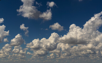 Abstract background of beautiful white clouds with blue sky in Brazil