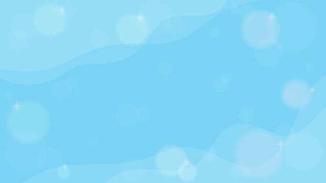 Light Blue Gradient Background Wallpaper Decorated With And Wavy And Sparkling Ornaments