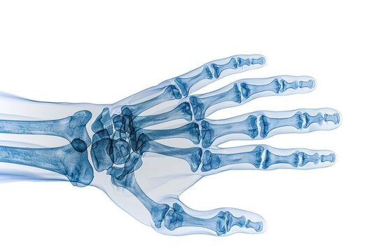 Detailed X-ray hand bones