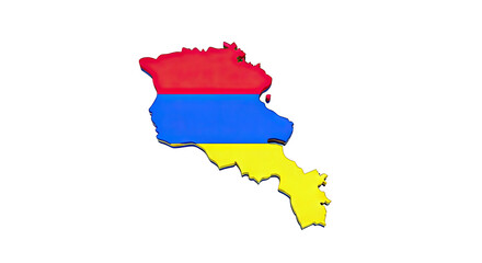 Obraz premium 3D Map of Armenia in Flag Colors