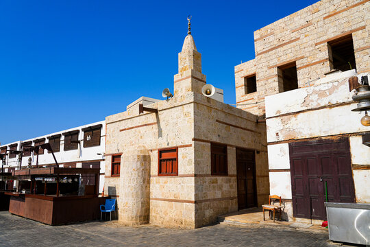 Traditional coral stone mosque in the historic Al-Sur district of Yanbu, Saudi Arabia
