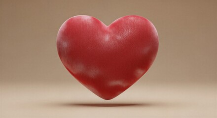 Fototapeta premium Vibrant red heart symbolizing love and affection in modern design