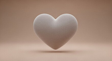 Fototapeta premium Soft gray heart sculpture on neutral background